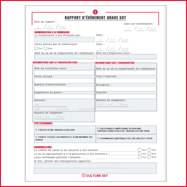 Formulaire de déclaration d'évènement grave en SST – Image 3