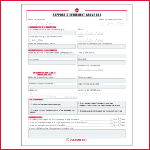 Formulaire de déclaration d'évènement grave en SST – Image 4