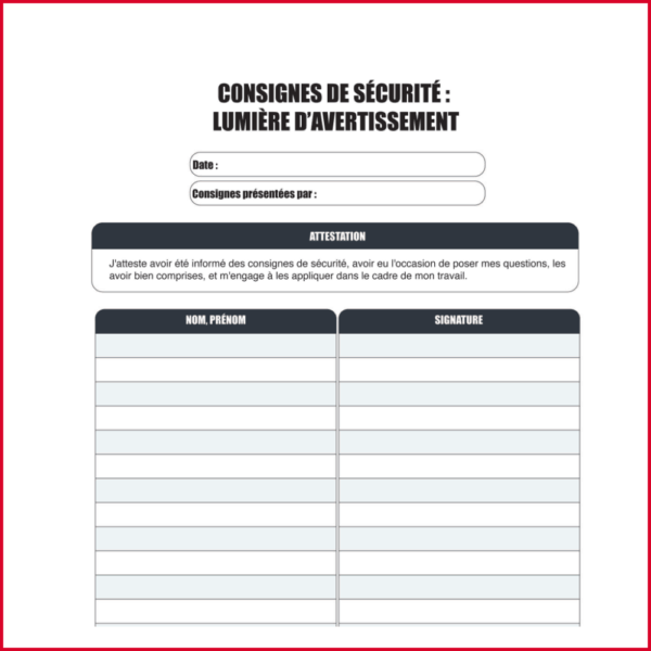 Consignes de sécurité : lumière d'avertissement – Image 6