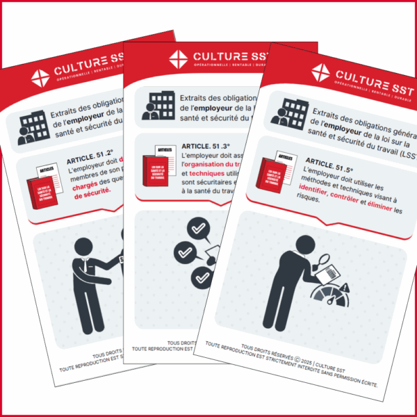 Affiches illustrées – 9 obligations de l’employeur selon la LSST